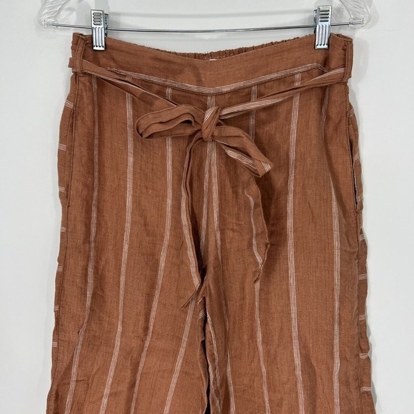 Anthropologie Portia Wide Leg Cropped Linen pants sz XS - Picture 4 of 4